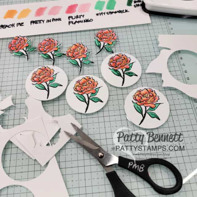 Stampin' Blends marker coloring with the Poised Peony stamp set, by Patty Bennett featuring new 2024 2026 Stampin' Up! In Colors. 