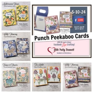 Punch Peekaboo cards - free live card making video with Patty Bennett and Stampin' Up! designer paper.