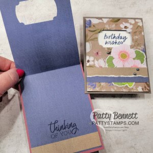 Punch Peekaboo cards featuring Stampin UP! Wildly Flowering DSP and Labeled with Love punch by Patty Bennett