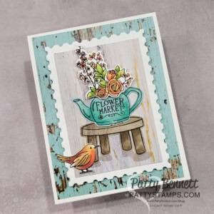 Stampin' UP! Country Woods DSP and Country Flowers stamp set colored with Stampin Blends markers - beautiful handmade cards by Patty Bennett