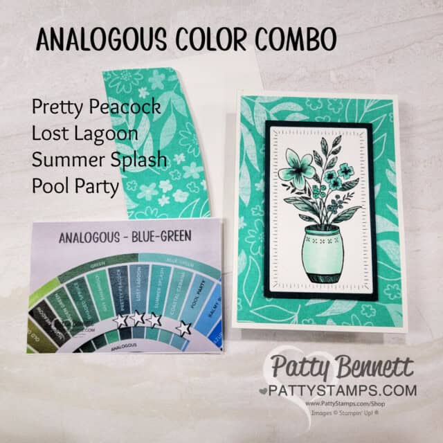 Stampin UP! analogous card featuring Everyday Details stamp set, by Patty Bennett