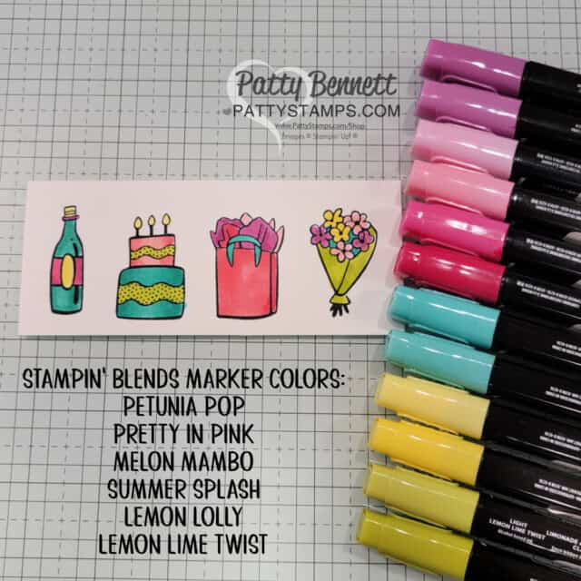 Color the Attention Shoppers images with Stampin' Blends markers