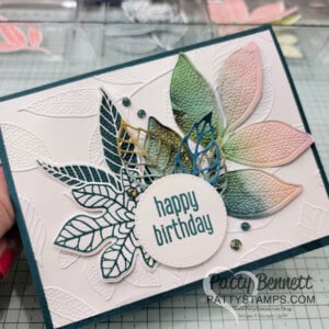 Stampin Up! Changing Leaves hybrid embossing folder bundle video tutorial featuring Thoughtful Journey DSP by Patty Bennett