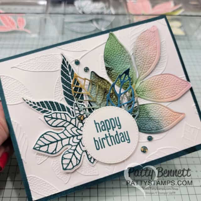 Stampin Up! Changing Leaves hybrid embossing folder bundle video tutorial featuring Thoughtful Journey DSP by Patty Bennett