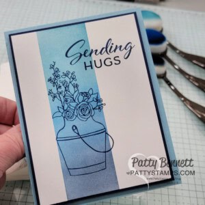 Country Flowers stamp set - simple card with Stampin' Up! blending brushes and ink.