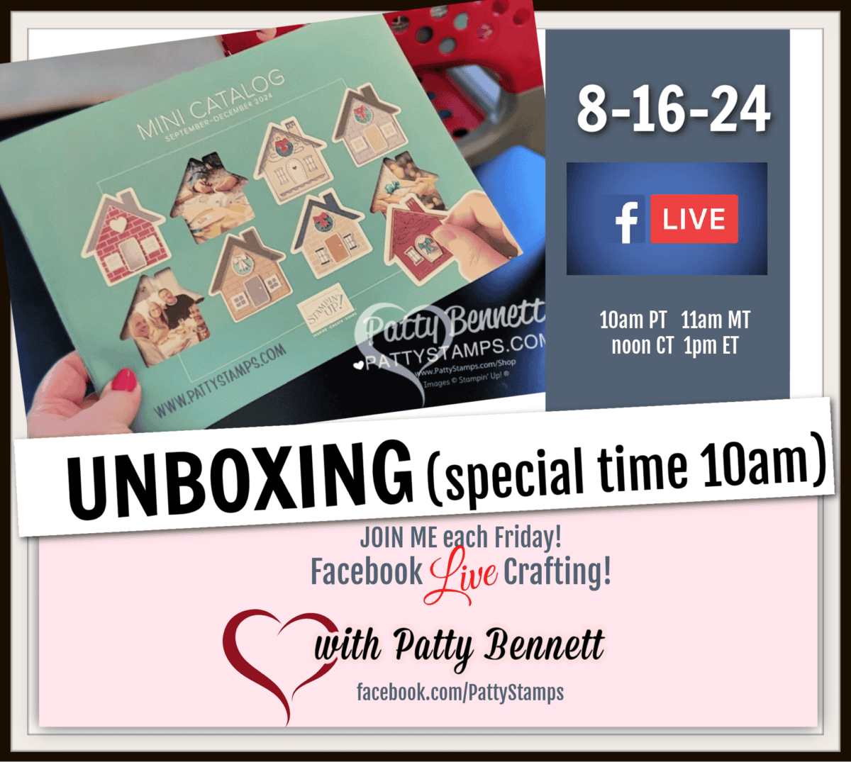 Stampin' Up! Holiday catalog unboxing with Patty Bennett - new papercrafting supplies, tips and samples!