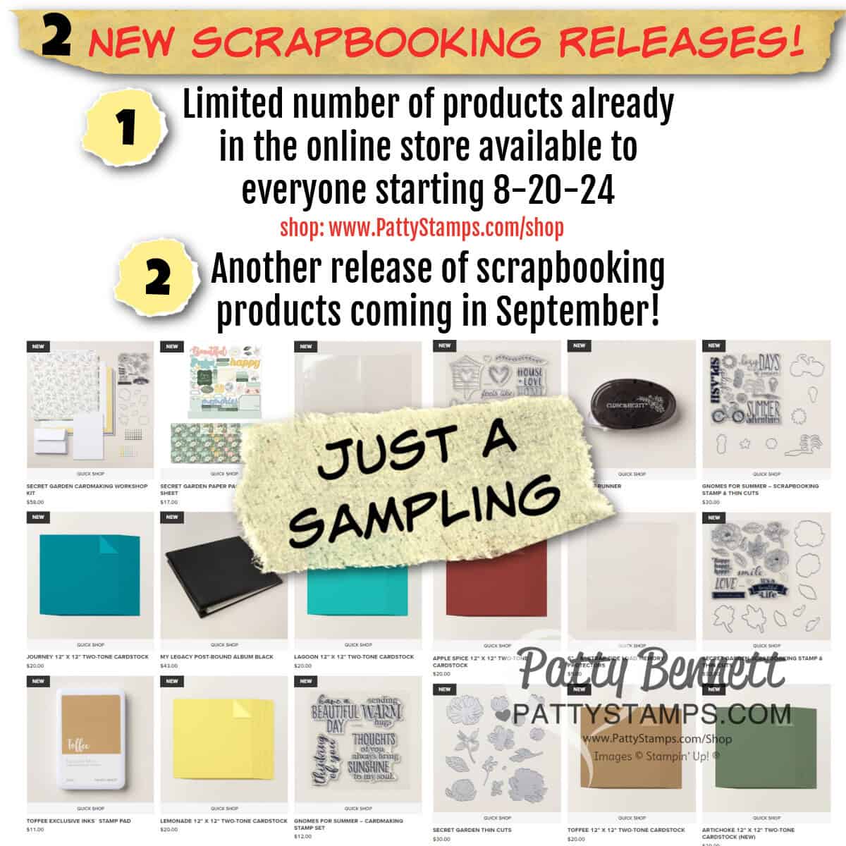 Close to My Heart (CTMH) scrapbooking and memory keeping products release Aug 20 2024 www.PattyStamps.com/shop
