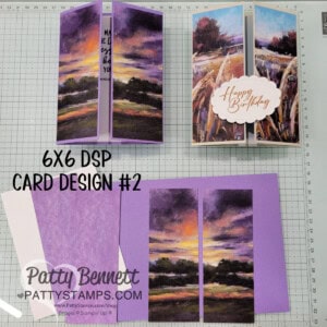 Design #2 5 ways to use 6x6 paper to make card, featuring Stampin' Up! splendid autumn paper. tutorial by Patty Bennett