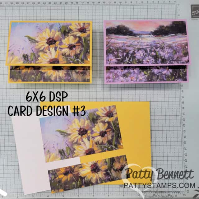 Design #3 5 ways to use 6x6 paper to make card, featuring Stampin' Up! splendid autumn paper. tutorial by Patty Bennett