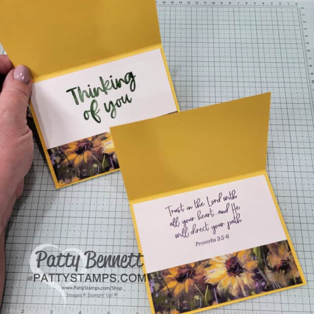 Design #3 5 ways to use 6x6 paper to make card, featuring Stampin' Up! splendid autumn paper. tutorial by Patty Bennett