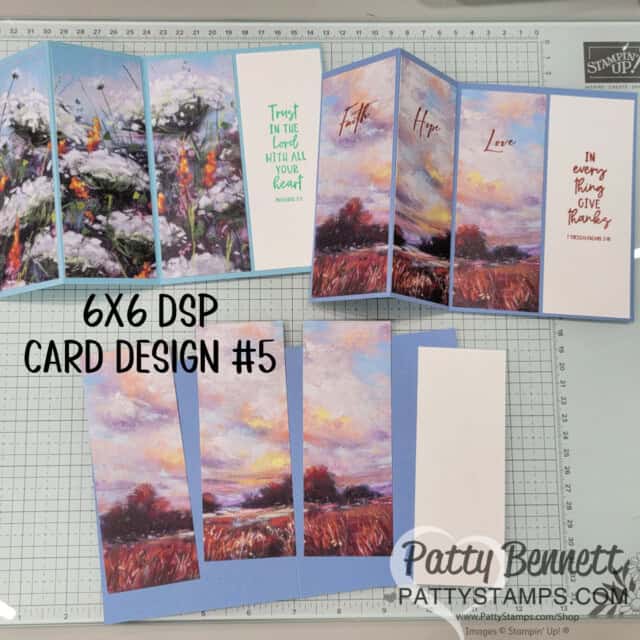 Design #5 5 ways to use 6x6 paper to make card, featuring Stampin' Up! splendid autumn paper. tutorial by Patty Bennett