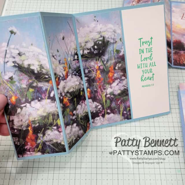 Design #5 5 ways to use 6x6 paper to make card, featuring Stampin' Up! splendid autumn paper. tutorial by Patty Bennett