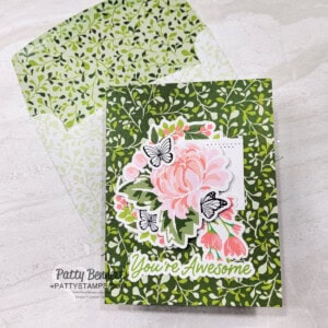 Fully Flowering Ephemera pack easy card with Stampin Up! papercrafting supplies by Patty Bennett
