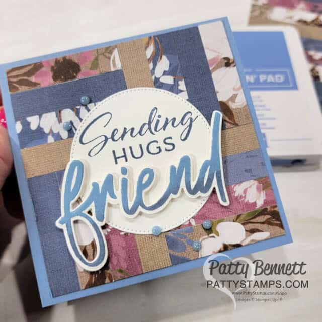 Patchwork background squares for cards featuring Stampin Up! Wildly Flowering designer paper