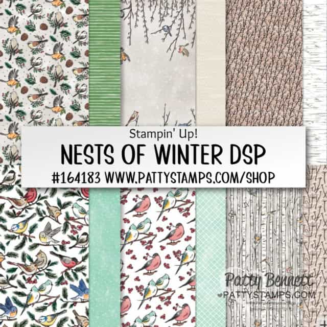 Stampin' Up! Nests of Winter designer patterned paper #164183 www.PattyStamps.com/shop