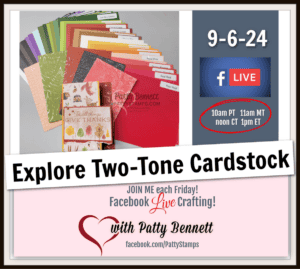 Stampin Up! two-tone paper cardstock live video ideas with Patty Bennett