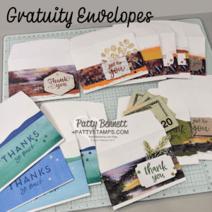 Royal Caribbean cruise tip / gratuity envelopes with Stampin' Up! Full of life and Splendid Autumn paper by Patty Bennett