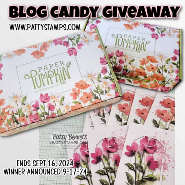 Stampin' Up! Painted Petals Paper Pumpkin kit giveaway, PattyStamps blog candy Sept. 2024