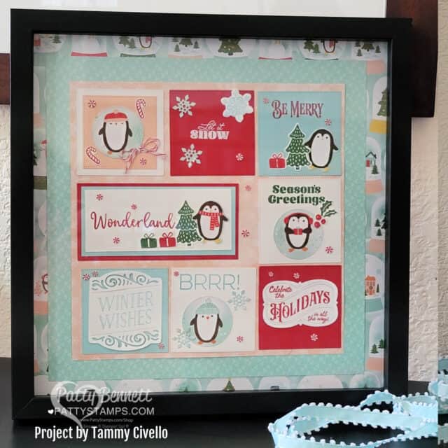 Stampin Up! Snowy Scenes 12x12 Christmas penguin sampler