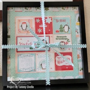 Stampin Up! Snowy Scenes 12x12 Christmas penguin sampler