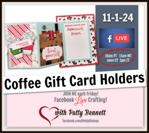 Join me live to create a fun fold coffee gift card holder using Stampin Up! More than Autumn bundle