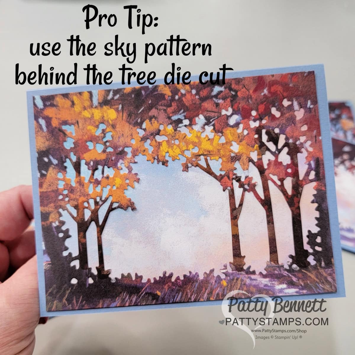 Splendid Autumn cards featuring Stampin' Up! Grove die. beautiful fall cards and free video with Patty Bennett