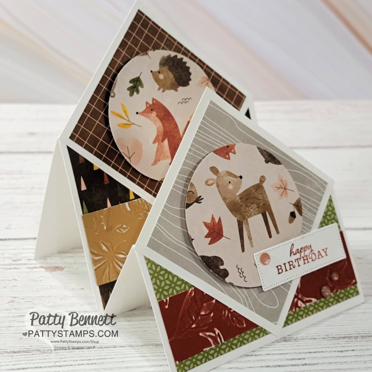 Double Diamond card featuring Stampin Up! Autumn to Remember kit, by Patty Bennett