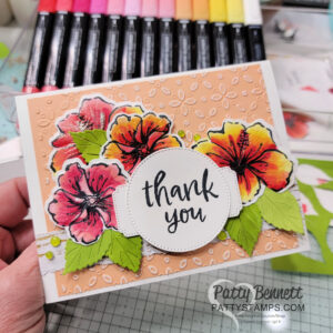 Stampin' UP! Happy Hibiscus Hybrid embossing folder cards by Patty Bennett
