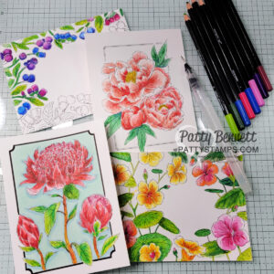 Watercoloring tips with watercolor pencils by Patty Bennett. Stampin' UP! Nature's Paintings kit #164982