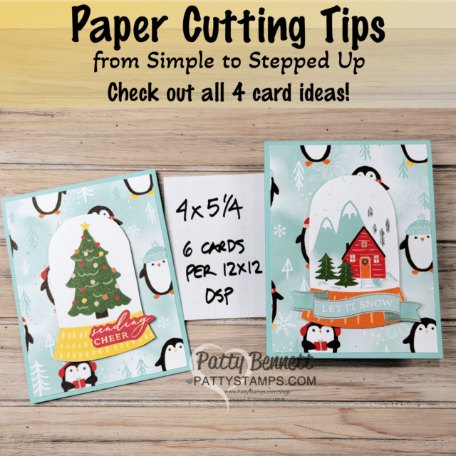Watch the free video to see my favorite paper cutting tips for card making. Snowy Scenes Christmas Card ideas by Patty Bennett