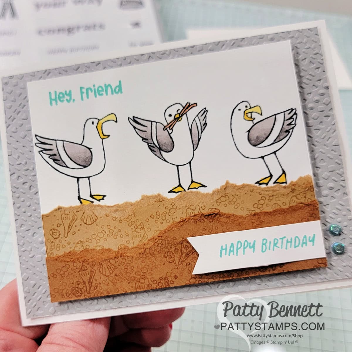Friendly Seagulls card with Stampin' Up! Sale-a-bration set perfect for birthday