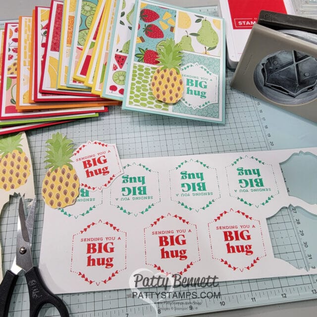 Fruit Salad card idea - Stampin Up! Sale-a-Bration 2025 free gift offer. card with To the Point punch by Patty Bennett