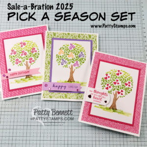 Stampin' UP! Sale-a-Bration 2025 Pick a Season stamp set - make quick and easy cards with rubber stamps and ink.