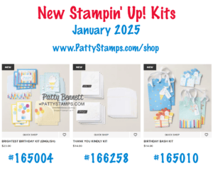 Stampin Up! kits for birthday and thank you January 2025
