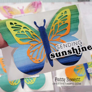 Beautiful Butterflies note cards featuring Stampin' Up! Full of Life designer paper stack, by Patty Bennett