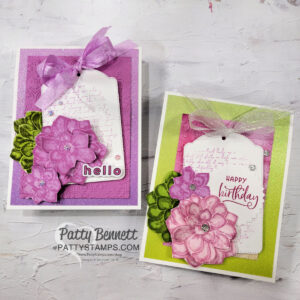 Detailed Succulent cards with Stampin' Up! Elements of Text set, tag and Ombre Glimmer paper background.