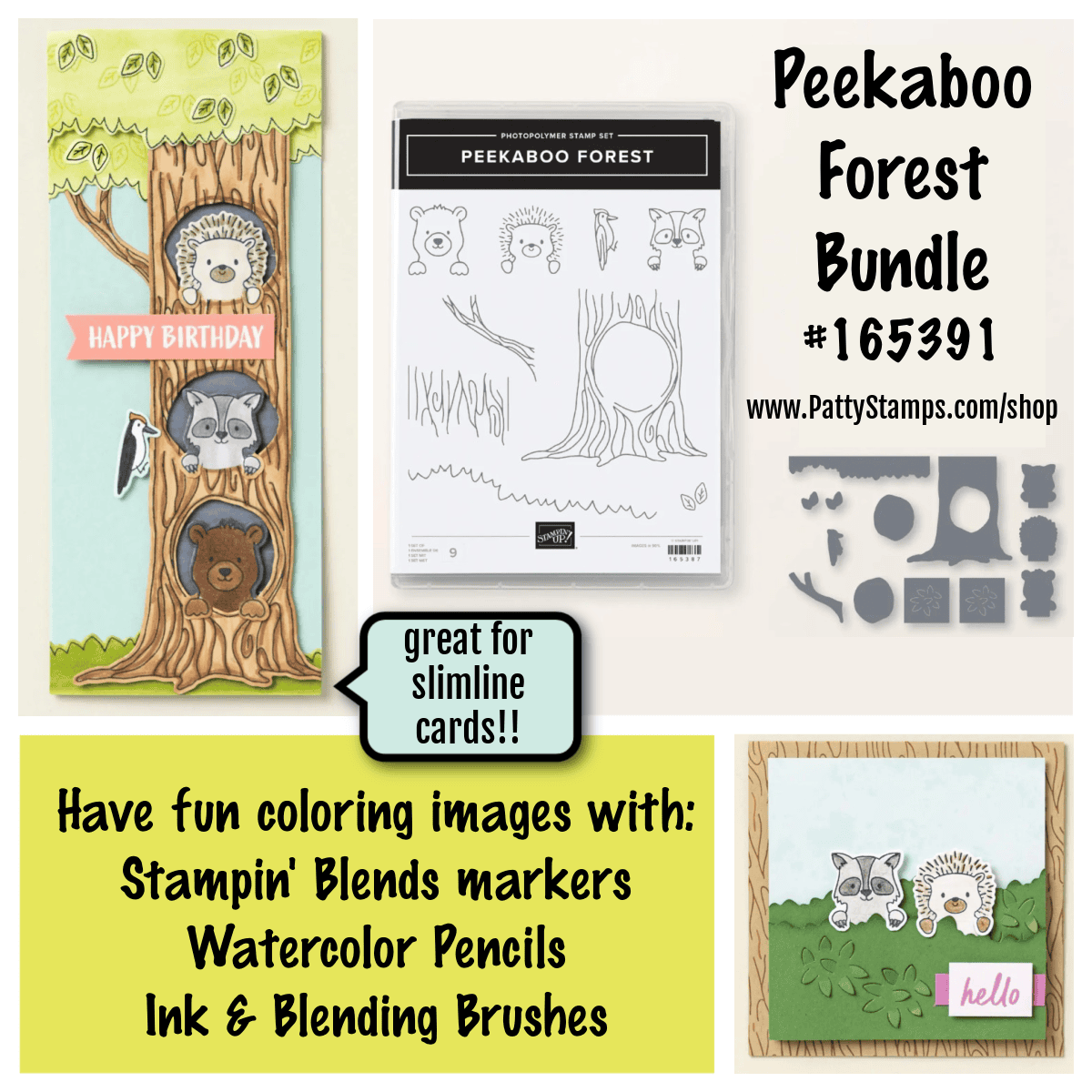 Stampin' Up! Peekaboo Forest Bundle 165391 www.PattyStamps.com/shop