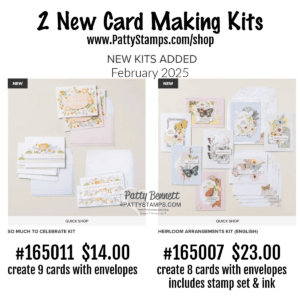 Stampin' Up! card making kits for February 2025. order online with Patty Bennett www.PattyStamps.com/shop