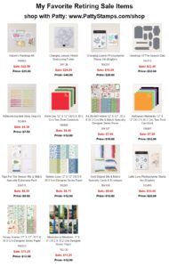 Stampin UP! Clearance Rack Last chance list sale shop with Patty Bennett