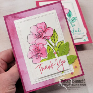 Ink blending with STampin' UP! Thankful Garden bundle. Cards by Patty Bennett