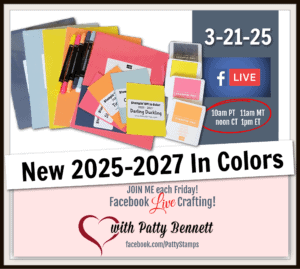 Stampin' Up! In Color review for new colors 2025-2027 live video by Patty Bennett