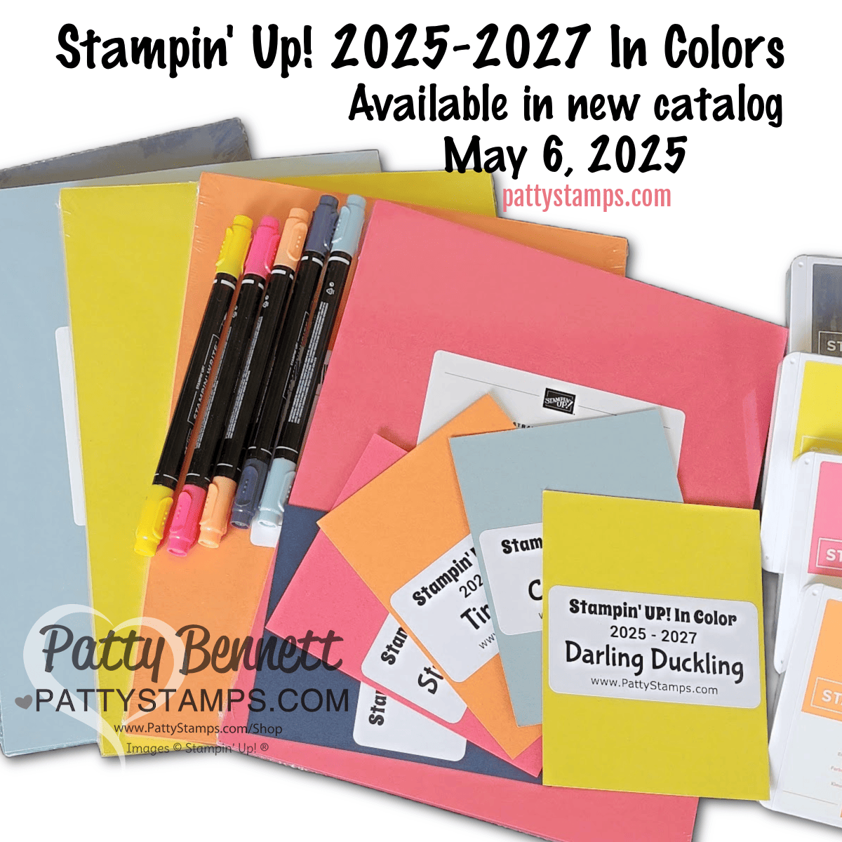 Stampin' UP! 2025 2026 catalog with new In Colors. Product haul and video review by Patty Bennett