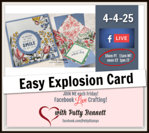 Learn how to make an easy explosion card with Stampin' Up! Mixed Media Floral paper. Video tutorial by Patty Bennett