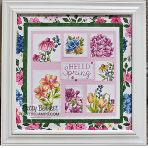 Stampin' Up! MIxed Media floral 12x12 collage frame with Stampin' Blends marker coloring by Patty Bennett