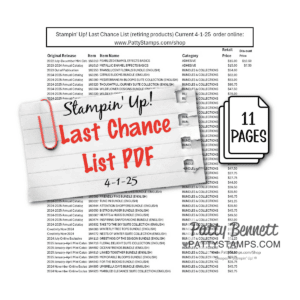 Stampin Up! retiring products - Last Chance List - stamps, paper, retiring In Colors, papercrafting supplies and scrapbooking layout kits.
